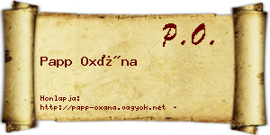 Papp Oxána névjegykártya
